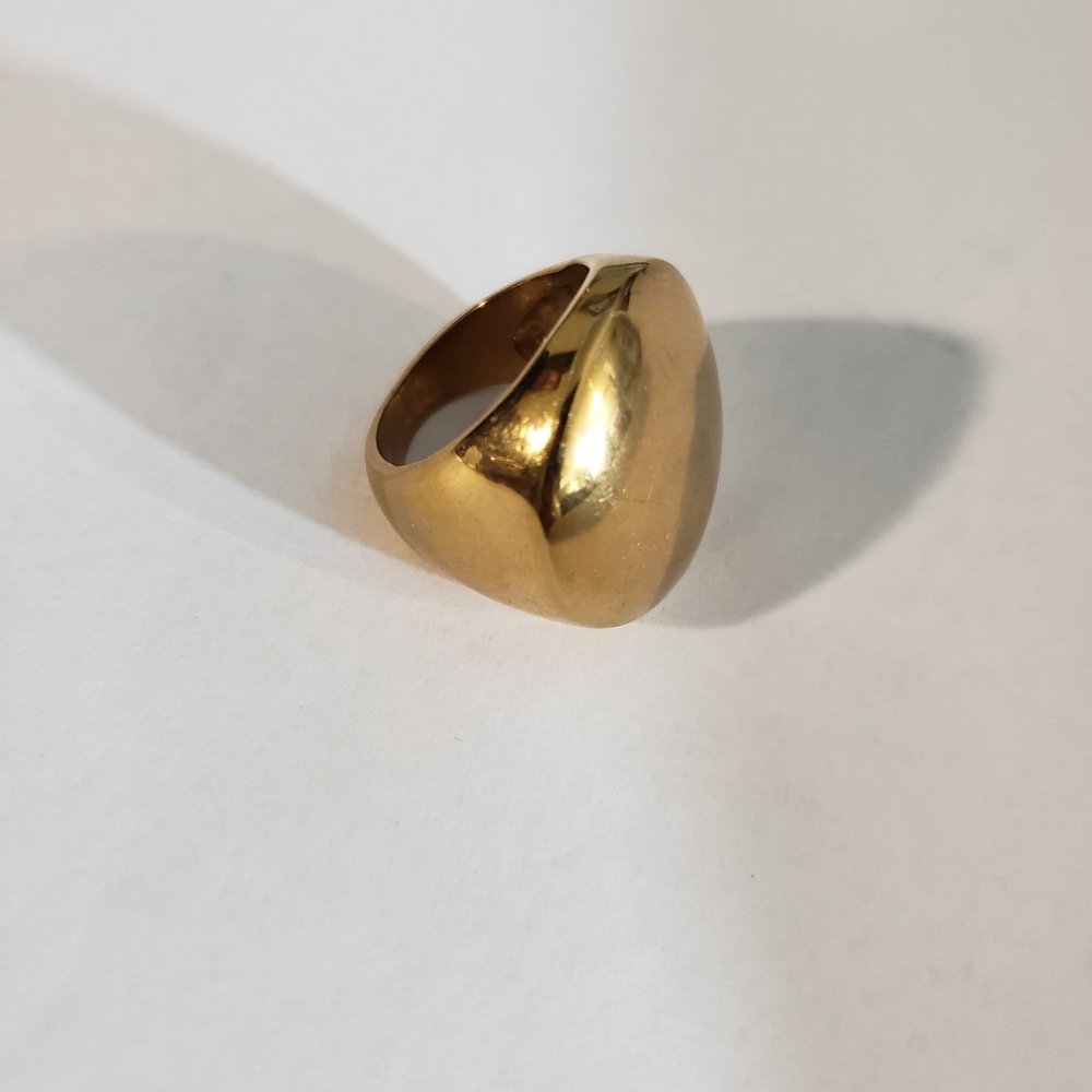 Gold Round Statement Ring - image 4